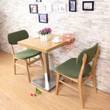 咖啡西餐厅桌椅组合茶餐厅一桌两椅实木餐椅方桌奶茶店甜品店桌椅