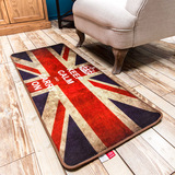 毯客新款复古做旧英伦风米字旗卧室床边毯飘窗垫个性创意地毯