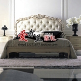 法式复古全实木雕花床简欧新古典做旧布艺婚床软包双人床卧室家具
