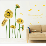 可移墙贴 客厅电视背景沙发卧室店铺贴纸画 油画美式雏菊向日葵画