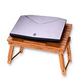 笔记本电脑桌床上用散热懒人桌可折叠升降实木伸缩楠竹简约膝上桌