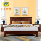 意舍美式床深色全实木床美式床白色双人床简美床简约1.8米地中海