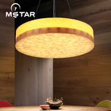 设计师实木艺术办公室吊灯北欧餐厅咖啡厅创意个性圆形木艺吊灯