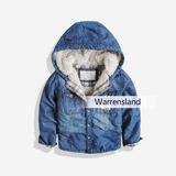 台湾代购2015冬季新款童装男童牛仔夹克衬衫儿童加绒棉衣宝宝外套