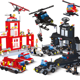 cogo乐高积高积木拼装玩具军事消防部队城市系列男孩玩具3-6周岁
