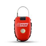 PAW 豹锁 自行车锁 便携式防盗锁钢缆锁 钢丝密码锁 红色