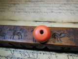 【受益堂】藏传 清代古法橘红色老琉璃珠子 精美配珠直径16.5mm