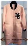 MO＆CO摩安珂 正品代购 2016新款女春季中长棒球外套MA161COT30