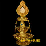 藏传佛教密宗用品 精品纯铜雕花 灌顶壶 长寿宝瓶高21cm