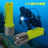 C42潜水手电筒T6强光LED灯珠户外防水充电10W远射
