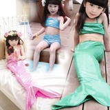 包邮冰雪奇缘女童泳衣美人鱼造型尾巴摄影服装儿童泳衣沙滩服温泉
