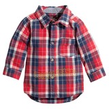 H&M HM童装专柜正品男童格子衬衫长袖纯棉衬衫长袖衬衫婴儿衬衫