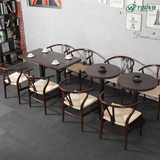 北欧宜家咖啡厅桌椅 实木桌椅组合Y字椅 烘培店茶餐厅高档桌椅
