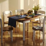 地中海变形折叠桌子家用组装多功能餐桌小户型可伸缩长方形吃饭桌
