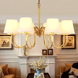 云尚现代金色全铜客厅吊灯简约美式乡村卧室灯欧式复古灯具灯饰