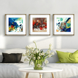 艺术抽象油画家庭壁画后现代简约创意沙发墙上挂画客厅装饰三联画