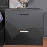 储物柜北欧简约现代2二两斗柜宜家时尚床边柜黑白色橡木床头柜