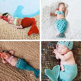 儿童影楼摄影服装婴幼儿满月百天宝宝写真照毛线编织造型 美人鱼