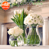 透明玻璃花瓶 桌面摆放手工工艺花器 迷你装饰花瓶家居装饰品特价