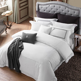 康尔馨五星级酒店夏季床上用品四件套纯棉1.8m床全棉贡缎床单被套