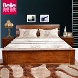实木床 现代中式简约复古双人床 卧室家具全纯柏木实木1.8米婚床