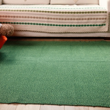 天鹅湖绿色全棉线编织可洗布艺地垫门垫卧室床边脚垫客厅茶几地毯