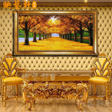 欧式客厅风景山水仿真油画美式装饰画沙发背景墙挂画壁画黄金大道