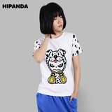 HIPANDA 设计潮牌 你好熊猫 女款 斑点 钱袋 短袖 T恤