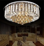 LED圆形欧式水晶灯高档金色客厅灯卧室吸顶灯带遥控餐厅灯具包邮