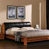 定做全实木双人大床2米2.2米定制2.4米加宽加大真皮软靠床1.8米