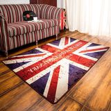 潮流欧美做旧复古个性英国旗地毯客厅卧室茶几防滑耐磨时尚薄地毯