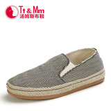 Tt&Mm/汤姆斯男鞋夏季潮时尚复古男式休闲鞋平跟套脚帆布鞋懒人鞋