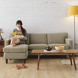 索曼日式客厅l型小户布艺软沙发 现代简约可拆洗三人转角贵妃组合