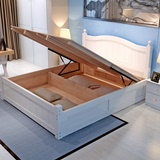田园床1.2儿童韩式床1.5米公主床双人气动床1.8欧式储物床 高箱床