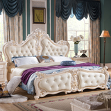 法式床欧式床双人床1.8米结婚床 公主床实木床储物床真皮床白色床