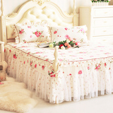 纯棉欧式床裙公主风床罩单件蕾丝床裙床罩全棉床裙150180包邮