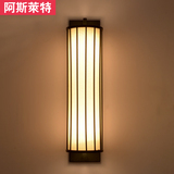 新中式壁灯 布艺客厅卧室床头灯现代简约双头过道楼梯酒店墙壁灯