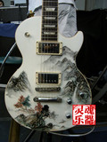王力宏山水泼墨画电吉他手工彩绘中国风电吉他Gibson吉普森电吉他