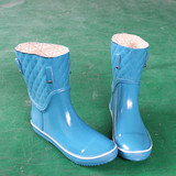 韩国女款中筒轻便雨鞋 外贸原单雨鞋 防滑耐磨