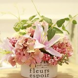 花瓶假花仿真花 客厅花瓶 陶瓷花瓶摆件 仿真花套装多肉植物花盆