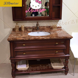 美式实木橡木浴室柜组合落地卫浴柜田园卫生间洗脸洗手池盆洗漱台