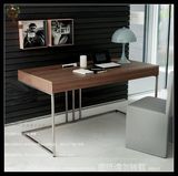 书房家具现代简约书桌电脑桌办公桌定制书桌北欧简约胡桃木色书桌