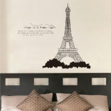 欧式墙壁贴纸埃菲尔铁塔 可移除墙贴客厅背景墙卧室温馨床头贴画