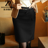 东洲雅莉2016冬装新款铅笔裙OL职业工装半身裙加厚大码女装B5042