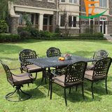 新款户外铸铝桌椅庭院花园家具室外阳台铸铁桌椅室内休闲桌椅组合