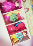 木盒精装俩木质偶小人偶换衣游戏儿童益智玩具站立小人木偶