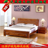 特价榆木家具全实木床榆木床PK水曲柳双人床 1.5 1.8米简约厚重款