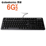 赛睿（SteelSeries）6Gv2 黄金触点游戏机械键盘 黑.红轴原装正品