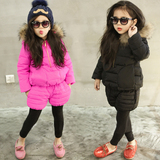 女童2015冬装新款加厚套装韩版宝宝儿童棉衣棉服外套棉短裤两件套