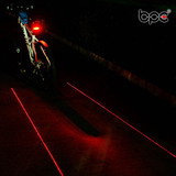 自行车灯激光后尾灯电红平行线安全警示山地车死飞配件骑行装备